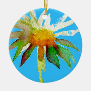 Daisy Blue Modern Art blomma Julgransprydnad Keramik