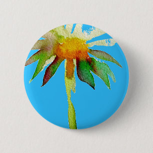 Daisy Blue Modern Art-blomma Knapp
