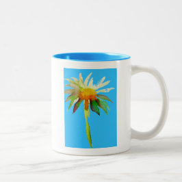 Daisy Blue Modern Art-blomma Två-Tonad Mugg