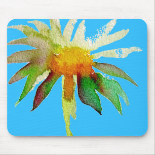 Daisy Blue Modern konst blomma Musmatta
