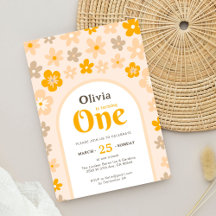 Daisy Boho Blommigt 1:a födelsedag Party