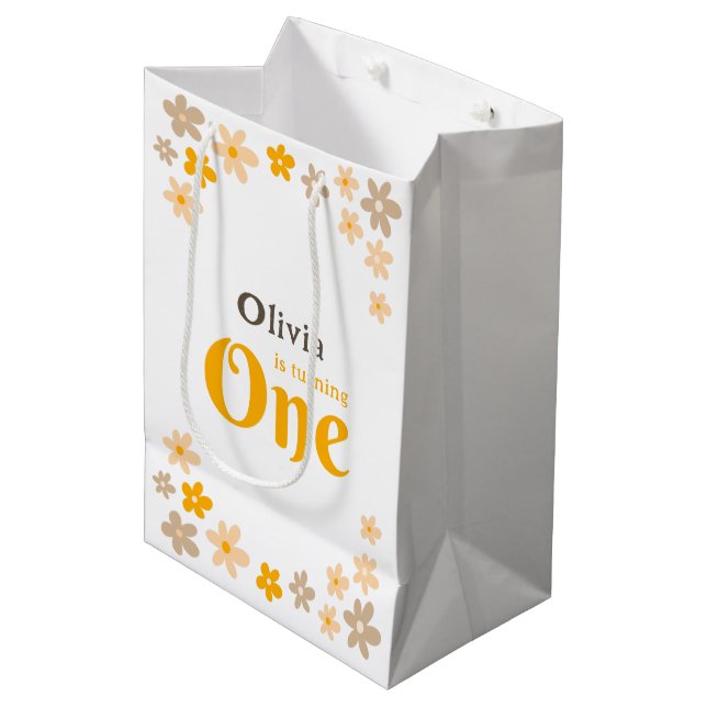 Daisy Boho Blommigt 1:a födelsedagen (Framsidan Vinklad)