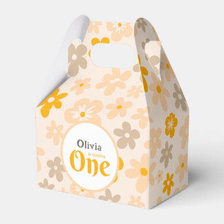 Daisy Boho Blommigt 1:a födelsedagen Presentaskar