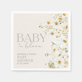 Daisy Boho Wildblomma Baby i Bloom Shower Pappersservett