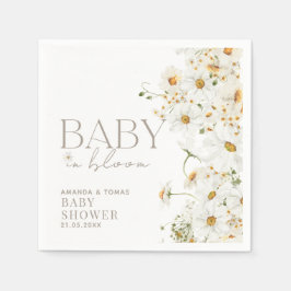 Daisy Boho Wildblomma Baby i Bloom Shower Pappersservett