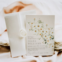 Daisy Boho Wildblomma Rustic Baby Shower Inbjudningar