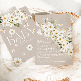 Daisy Boho Wildblomma Rustic Baby Shower Inbjudningar