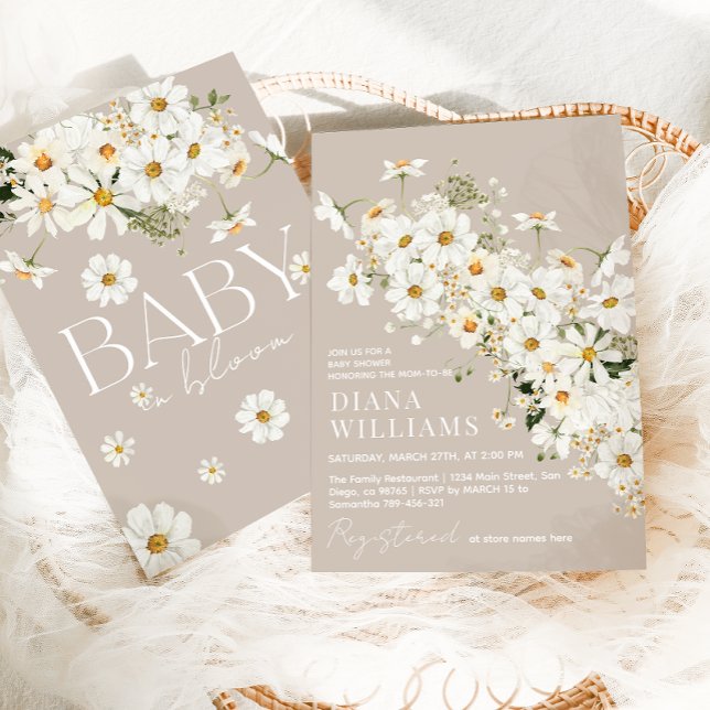 Daisy Boho Wildblomma Rustic Baby Shower Inbjudningar (Skapare uppladdad)