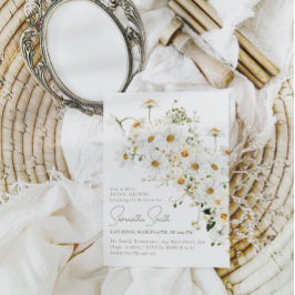 Daisy Boho Wildblomme Modern Möhippa Inbjudningar