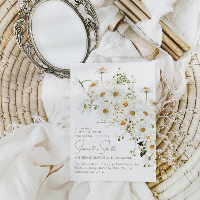 Daisy Boho Wildblomme Modern Möhippa Inbjudningar (Skapare uppladdad)