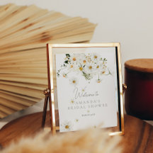 Daisy Boho Wildblomme Modern Möhippa Välkommen