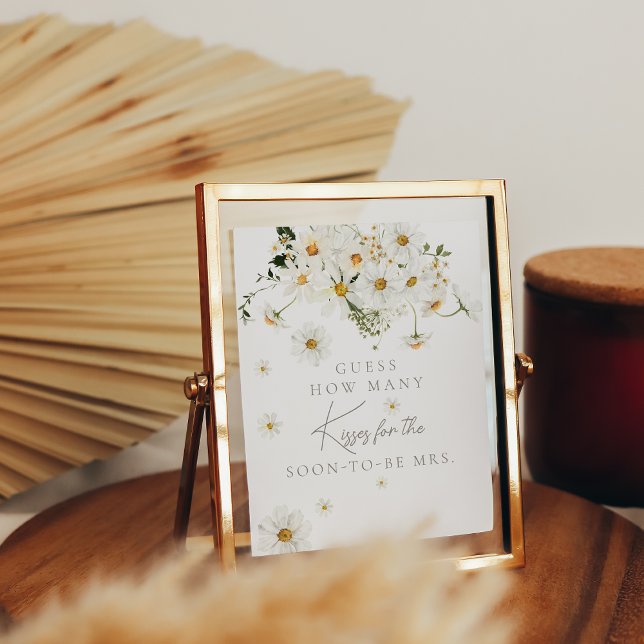 Daisy Boho WildblomModern Möhippa Kisses Game Poster (Skapare uppladdad)