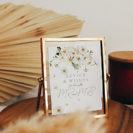 Daisy Boho Wildblommus Modern Möhippa Advice Game Poster