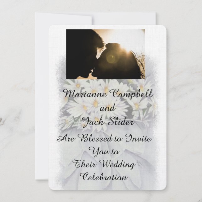 DAISY BOUQUET ANPASSADE WEDING INVICATION INBJUDNINGAR (Framsida)