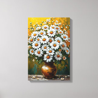 Daisy Bouquet Blommigt Art för Cheerful Insida Canvastryck