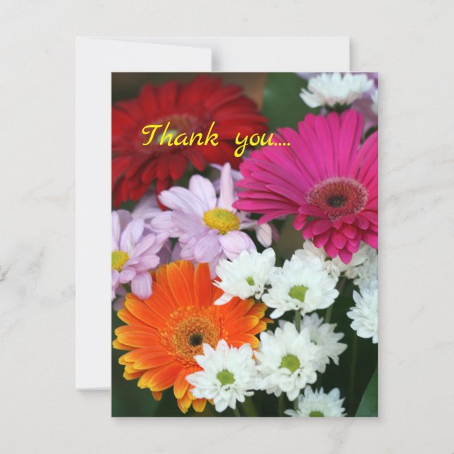 Daisy Bouquet-Blommigt - kort för stort tack (Framsida)