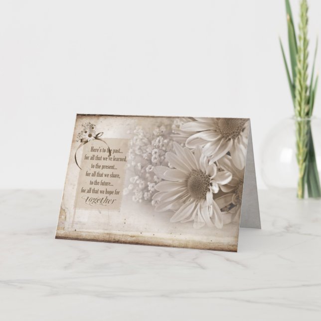 Daisy Bouquet bröllop-årsdagen Kort (Framsida)