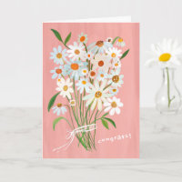 Daisy Bouquet Handmålade Gouache-Grattisar