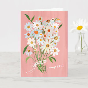 Daisy Bouquet Handmålade Gouache-Grattisar Kort