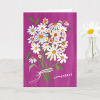 Daisy Bouquet Handmålade Gouache-Grattisar