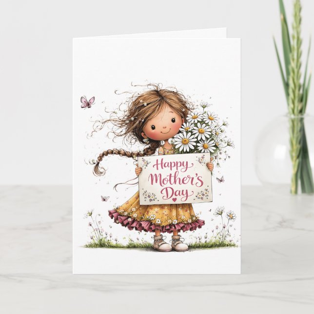 Daisy Bouquet “Happy Mother’s Day” Card Kort (Framsida)