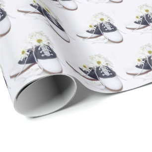 daisy bouquet i svartvitt sadelskor presentpapper