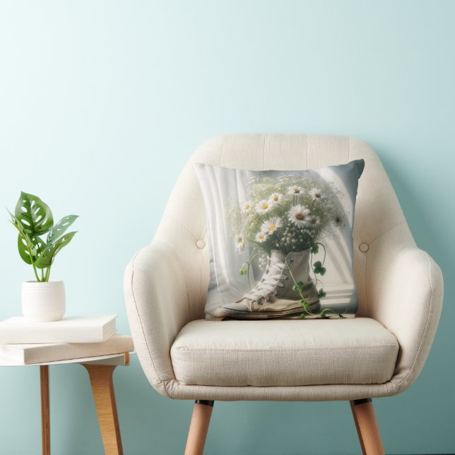 Daisy Bouquet in a White Sneaker Kudde (Stol)