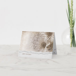 Daisy bouquet med torn kant sparar datumet inbjudan