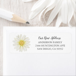 Daisy Bouquet Ny adress adressetikett för returadr Returadress Etikett