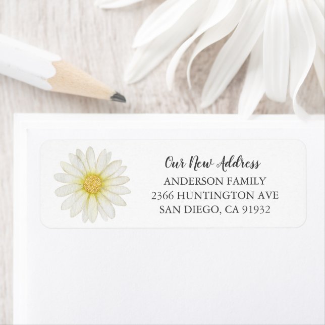 Daisy Bouquet Ny adress adressetikett för returadr Returadress Etikett (Insitu)