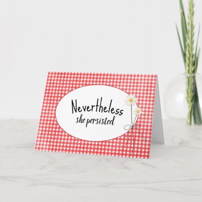 Daisy Bouquet On Gingham Kort (Framsida)