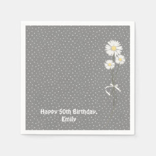 daisy bouquet på knappnålar pappersservett