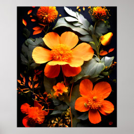 Daisy Bouquet på Poster av Gouache-målning