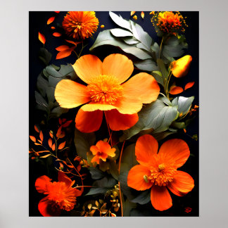 Daisy Bouquet på Poster av Gouache-målning