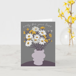 Daisy Bouquet Vas Condolences Förlåt för förlust Kort