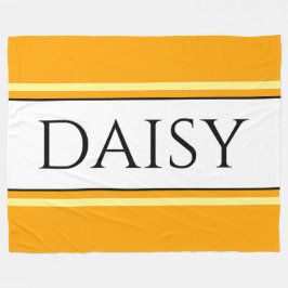 DAISY Bright Söt Golden Gult White Rand Fleecefilt