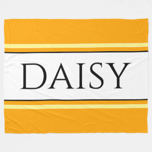 DAISY Bright Söt Golden Gult White Rand Fleecefilt