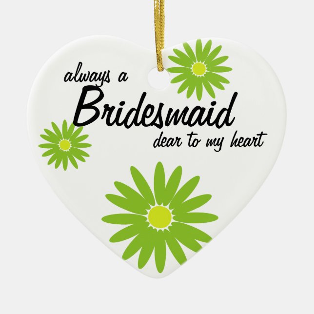 Daisy Bröllop Bridesmaid Julgransprydnad Keramik (Framsidan)
