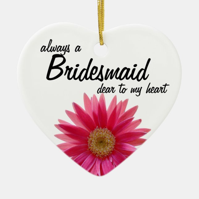 Daisy Bröllop Bridesmaid Julgransprydnad Keramik (Framsidan)