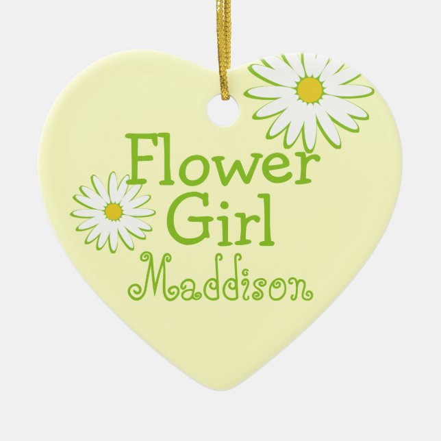 Daisy Bröllop Flower Girl Julgransprydnad Keramik (Framsidan)