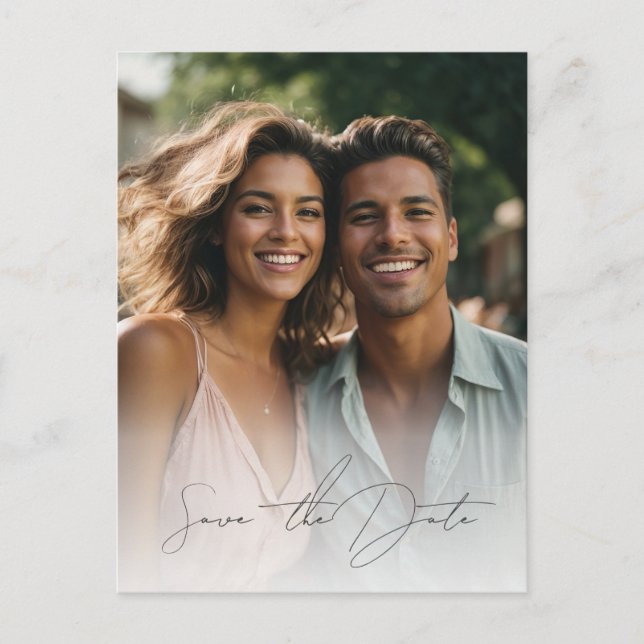 Daisy bröllop-fotot spara datumet vykort (Framsida)