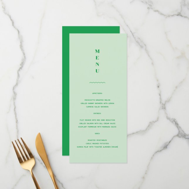 Daisy Bröllop Menu Meny (Fram/Back In Situ)