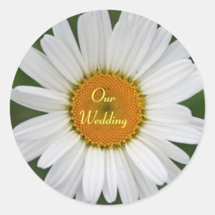 Daisy Bröllop Sticker Runt Klistermärke