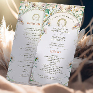 Daisy Bröllopsprogram Art nouveau av Mucha Program