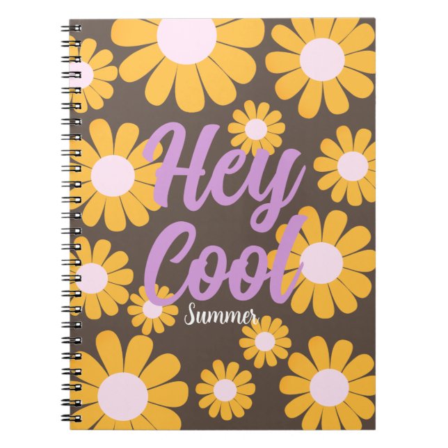 Daisy Brown Orange Boho Anteckningsbok (Framsidan)