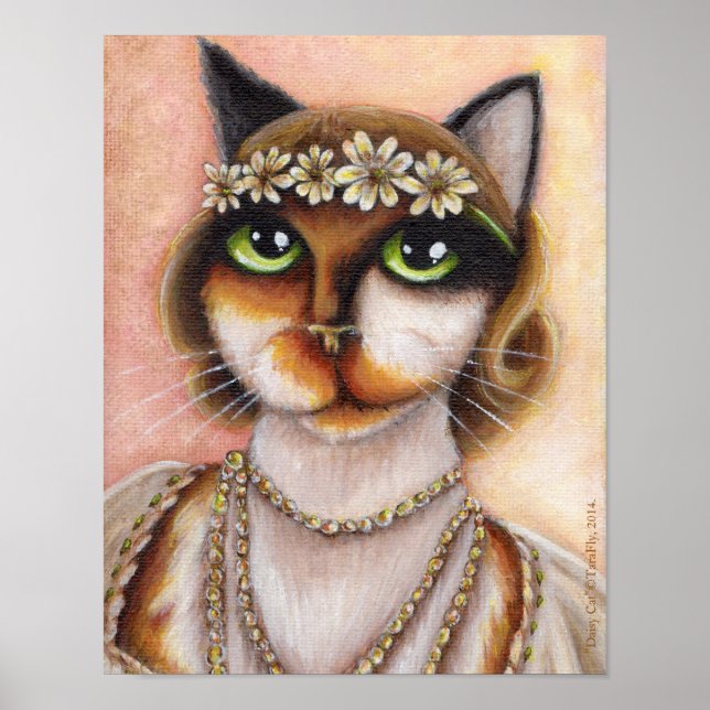 Daisy Buchanan Calico Cat Underbar Gatsby Roaring  Poster (Framsidan)