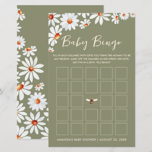 Daisy & Bumblebee Baby Bingo (Fram/baksida)