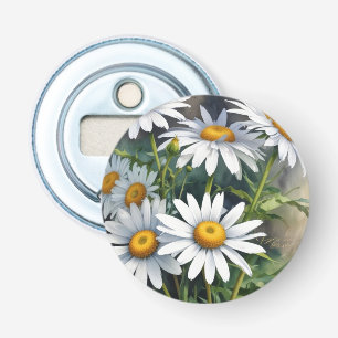 Daisy Bunch of Flowers Elegant Watercolor Flasköppnare