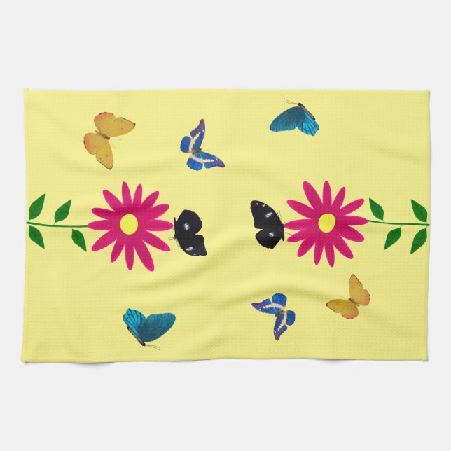 Daisy Butterflies Kitchen Towel Kökshandduk (Horisontell)