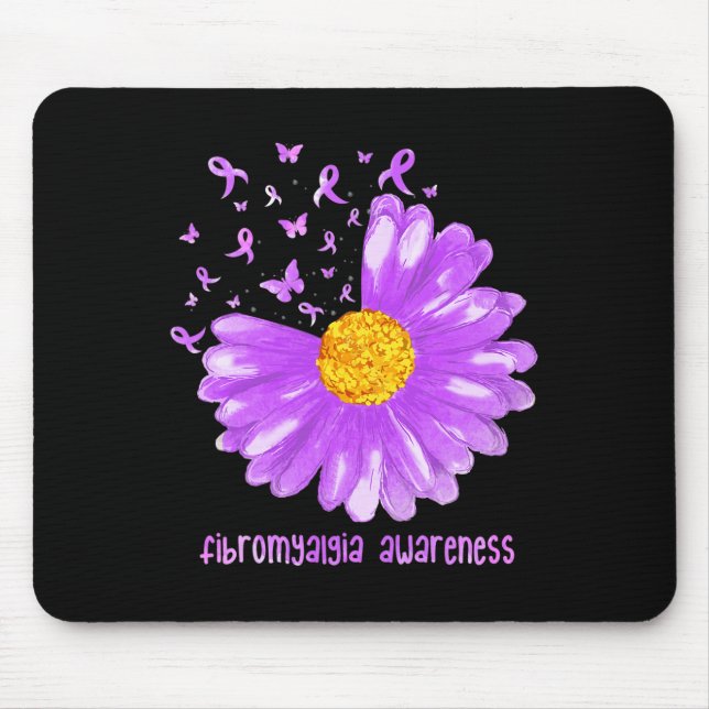 Daisy Butterfly Lila Ribbon Fibromyalgia Awarene Musmatta (Framsidan)